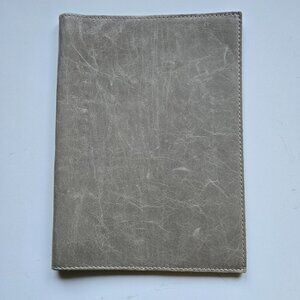 PINETTI Smooth Distressed Ice Gray Leather Notebook Holder, A5